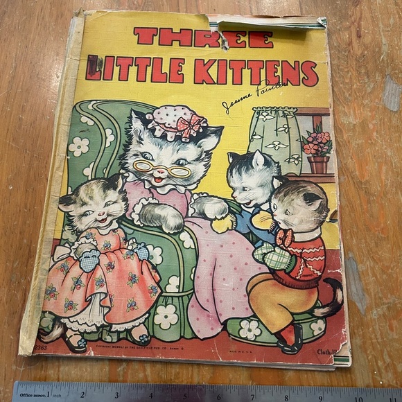 Other - Vintage 1940s 'Three Little Kittens' Children's Book. Beautiful artwork!